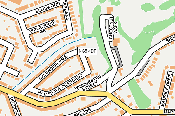 NG5 4DT map - OS OpenMap – Local (Ordnance Survey)