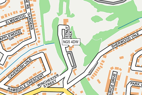NG5 4DW map - OS OpenMap – Local (Ordnance Survey)