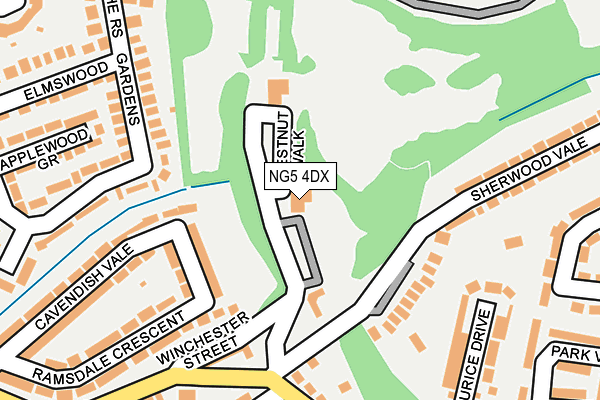 NG5 4DX map - OS OpenMap – Local (Ordnance Survey)