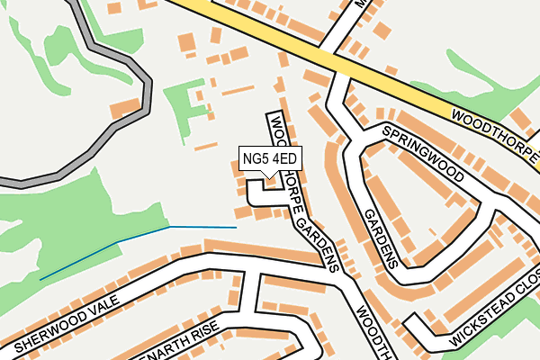 NG5 4ED map - OS OpenMap – Local (Ordnance Survey)