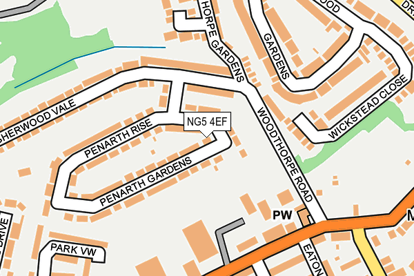 NG5 4EF map - OS OpenMap – Local (Ordnance Survey)