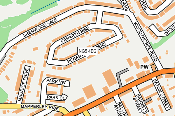 NG5 4EG map - OS OpenMap – Local (Ordnance Survey)
