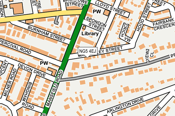 NG5 4EJ map - OS OpenMap – Local (Ordnance Survey)