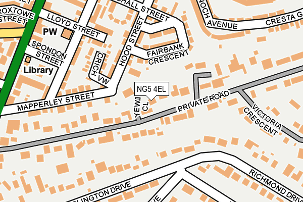 NG5 4EL map - OS OpenMap – Local (Ordnance Survey)