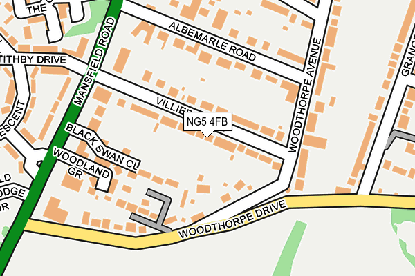 NG5 4FB map - OS OpenMap – Local (Ordnance Survey)