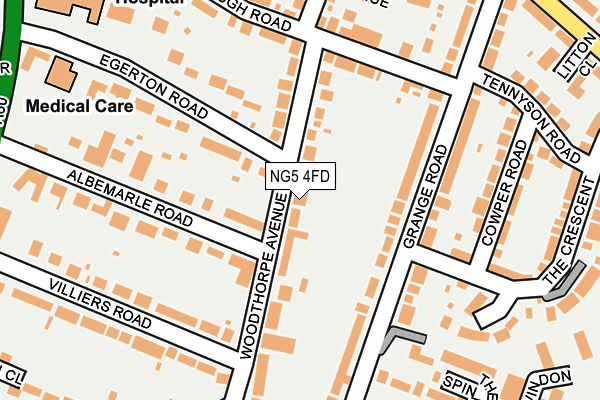NG5 4FD map - OS OpenMap – Local (Ordnance Survey)