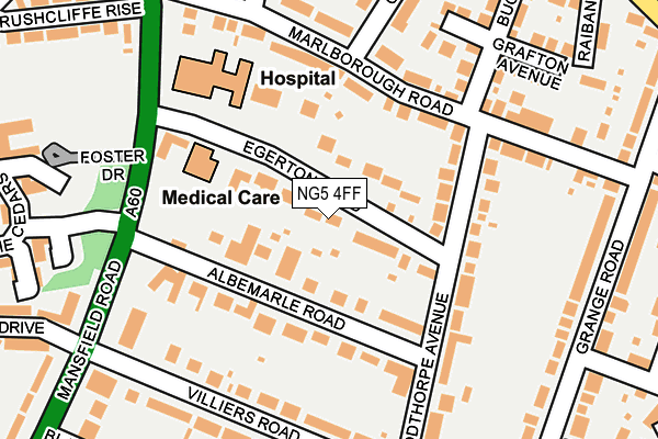 NG5 4FF map - OS OpenMap – Local (Ordnance Survey)