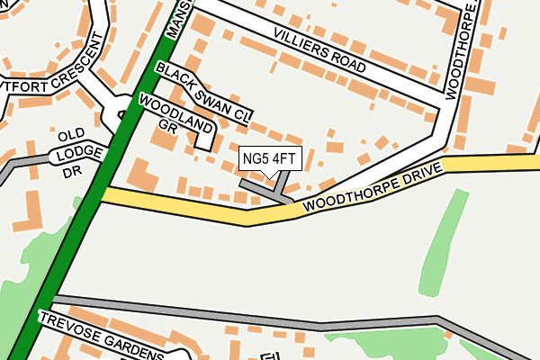 NG5 4FT map - OS OpenMap – Local (Ordnance Survey)