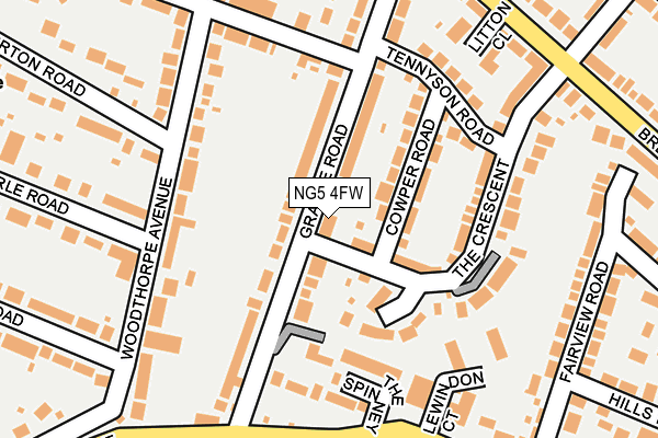 NG5 4FW map - OS OpenMap – Local (Ordnance Survey)