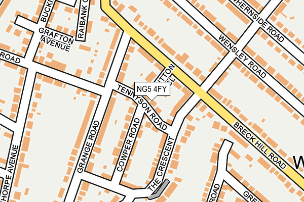 NG5 4FY map - OS OpenMap – Local (Ordnance Survey)