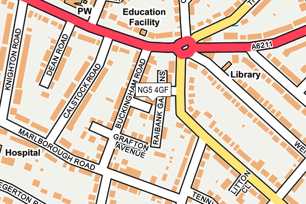NG5 4GF map - OS OpenMap – Local (Ordnance Survey)