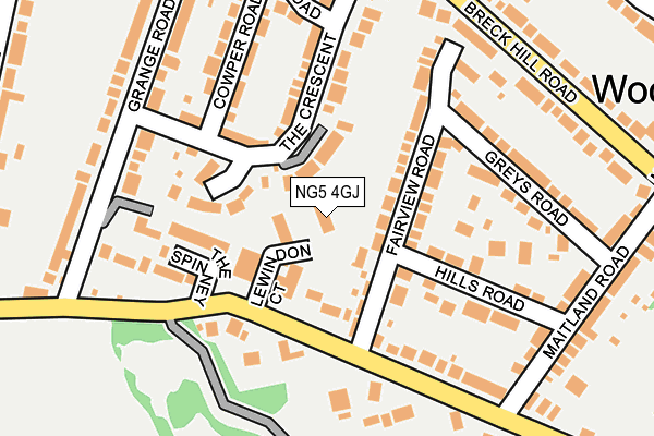 NG5 4GJ map - OS OpenMap – Local (Ordnance Survey)
