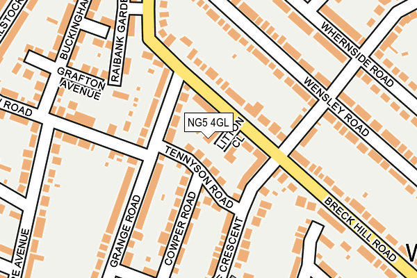 NG5 4GL map - OS OpenMap – Local (Ordnance Survey)