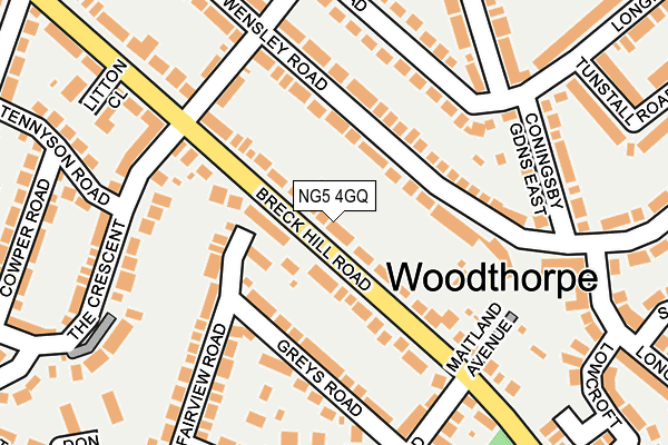 NG5 4GQ map - OS OpenMap – Local (Ordnance Survey)