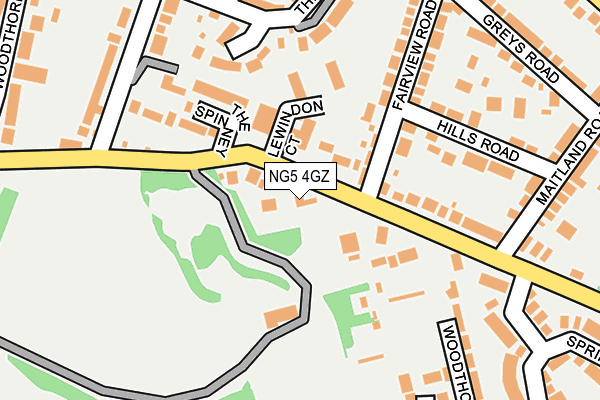 NG5 4GZ map - OS OpenMap – Local (Ordnance Survey)