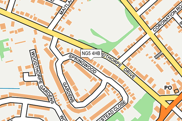 NG5 4HB map - OS OpenMap – Local (Ordnance Survey)