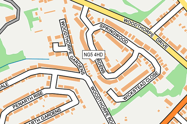 NG5 4HD map - OS OpenMap – Local (Ordnance Survey)