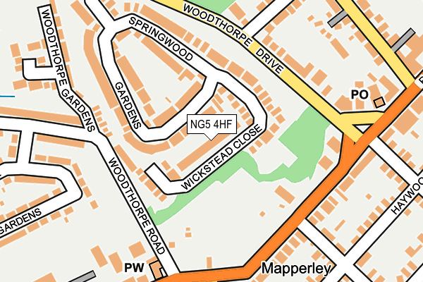 NG5 4HF map - OS OpenMap – Local (Ordnance Survey)