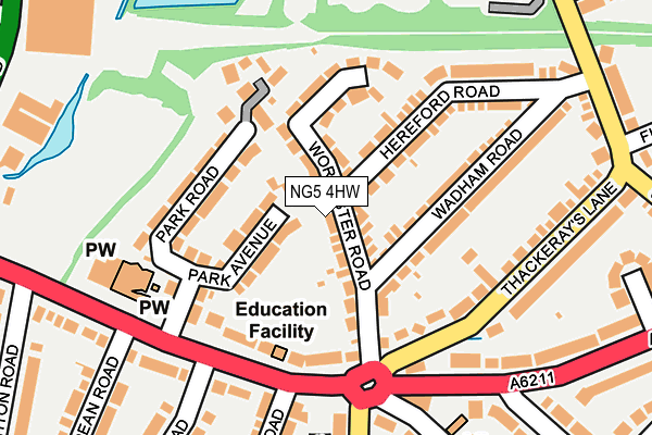 NG5 4HW map - OS OpenMap – Local (Ordnance Survey)
