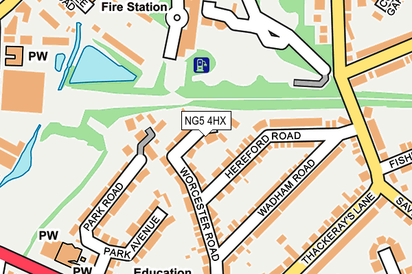 NG5 4HX map - OS OpenMap – Local (Ordnance Survey)