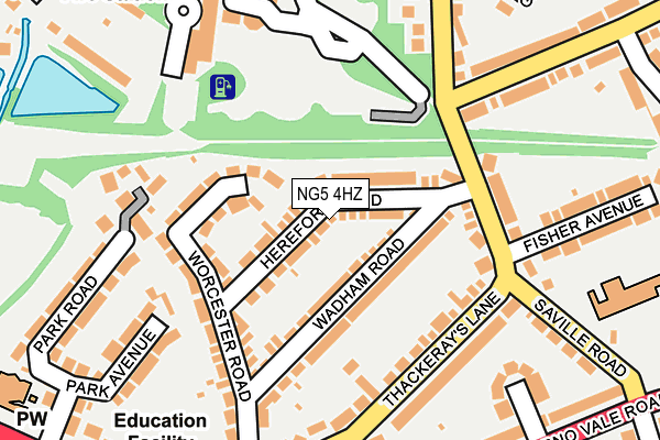 NG5 4HZ map - OS OpenMap – Local (Ordnance Survey)