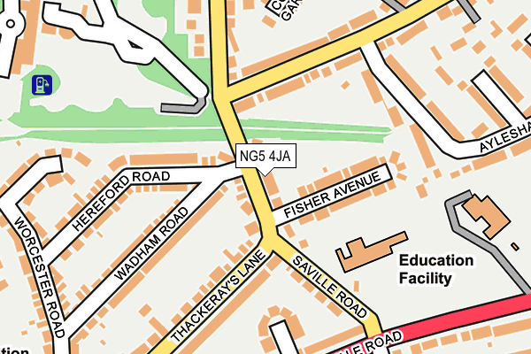 NG5 4JA map - OS OpenMap – Local (Ordnance Survey)