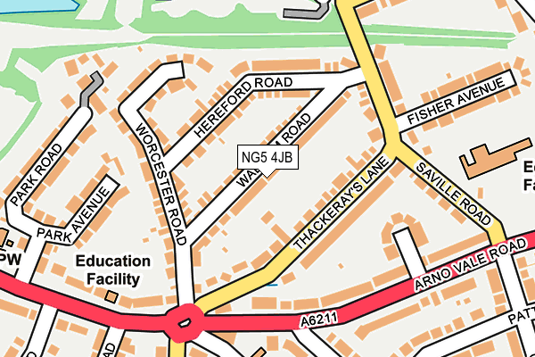 NG5 4JB map - OS OpenMap – Local (Ordnance Survey)