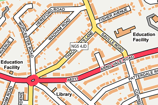 NG5 4JD map - OS OpenMap – Local (Ordnance Survey)