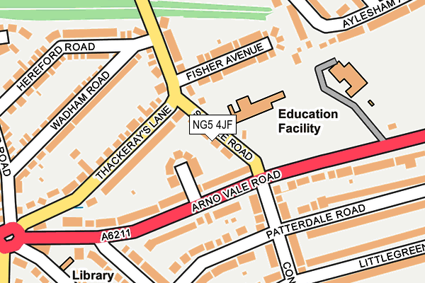 NG5 4JF map - OS OpenMap – Local (Ordnance Survey)