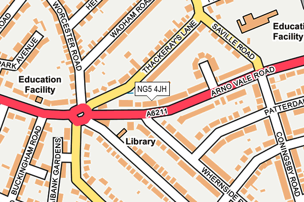 NG5 4JH map - OS OpenMap – Local (Ordnance Survey)