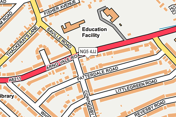 NG5 4JJ map - OS OpenMap – Local (Ordnance Survey)