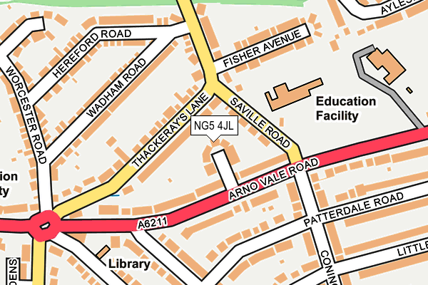 NG5 4JL map - OS OpenMap – Local (Ordnance Survey)