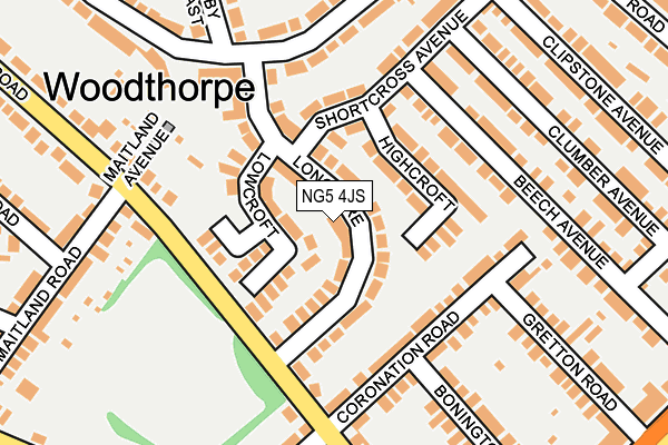 NG5 4JS map - OS OpenMap – Local (Ordnance Survey)