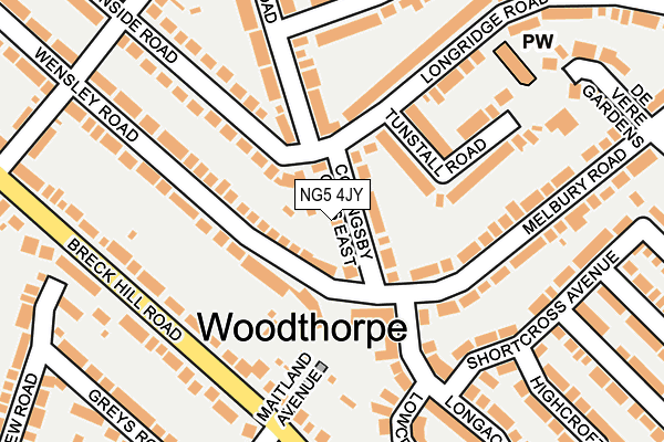 NG5 4JY map - OS OpenMap – Local (Ordnance Survey)