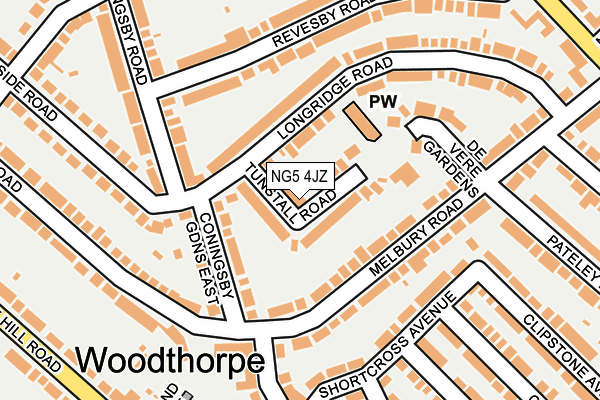 NG5 4JZ map - OS OpenMap – Local (Ordnance Survey)