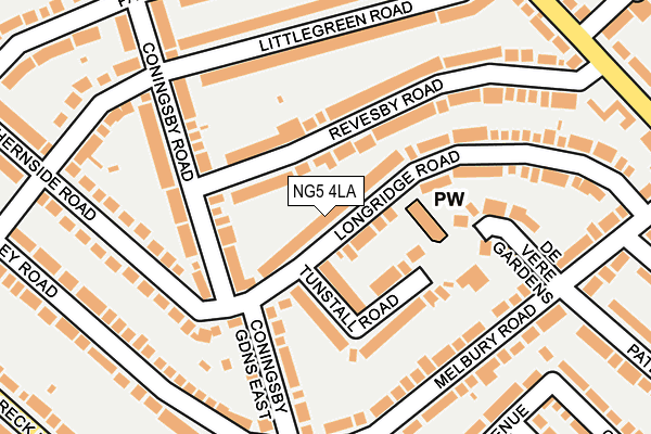 NG5 4LA map - OS OpenMap – Local (Ordnance Survey)