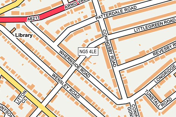 NG5 4LE map - OS OpenMap – Local (Ordnance Survey)