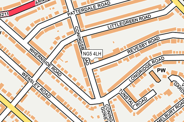 NG5 4LH map - OS OpenMap – Local (Ordnance Survey)
