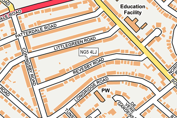 NG5 4LJ map - OS OpenMap – Local (Ordnance Survey)