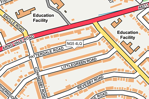 NG5 4LQ map - OS OpenMap – Local (Ordnance Survey)