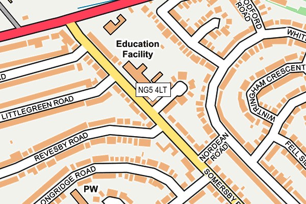 NG5 4LT map - OS OpenMap – Local (Ordnance Survey)