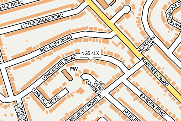 NG5 4LX map - OS OpenMap – Local (Ordnance Survey)