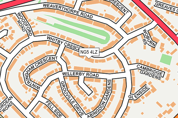 NG5 4LZ map - OS OpenMap – Local (Ordnance Survey)