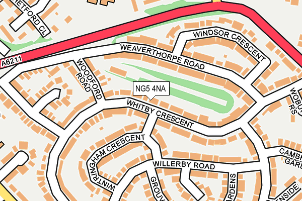 NG5 4NA map - OS OpenMap – Local (Ordnance Survey)