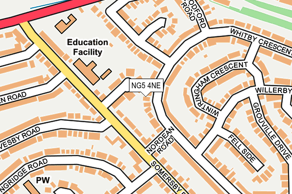 NG5 4NE map - OS OpenMap – Local (Ordnance Survey)