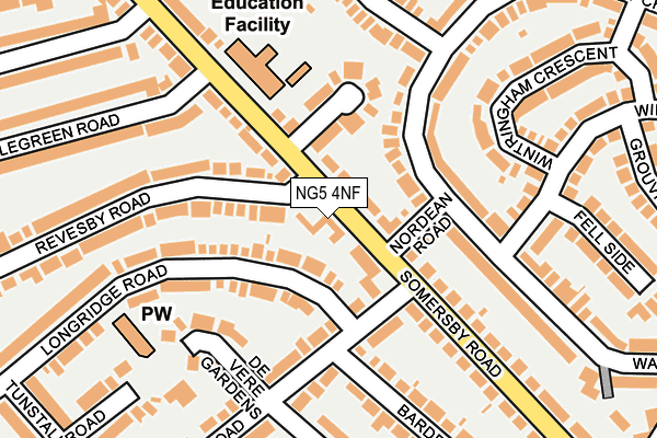 NG5 4NF map - OS OpenMap – Local (Ordnance Survey)