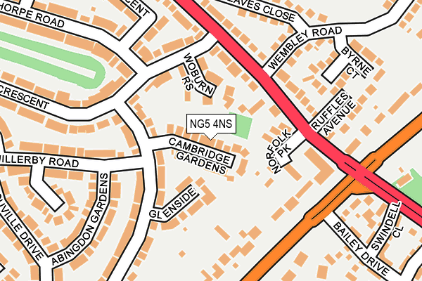NG5 4NS map - OS OpenMap – Local (Ordnance Survey)