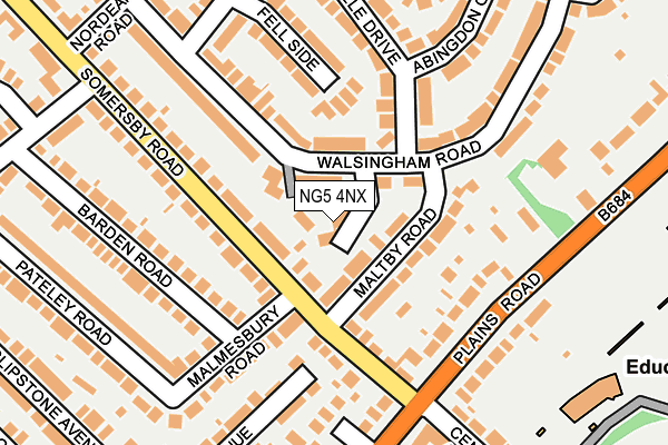 NG5 4NX map - OS OpenMap – Local (Ordnance Survey)
