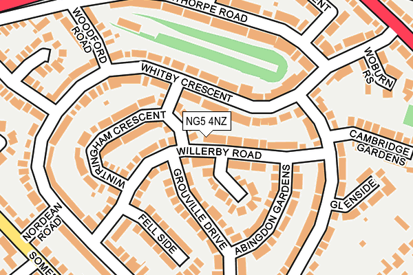 NG5 4NZ map - OS OpenMap – Local (Ordnance Survey)