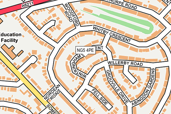 NG5 4PE map - OS OpenMap – Local (Ordnance Survey)